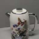 INFOOD Retro Electric Kettle 1.8L/60.8oz with Thermometer - 1200W Fast Boiling Stainless Steel Tea Kettle with Water Level, BPA-Free, Auto Shut-Off, Boil-Dry Protection, Vintage Floral Design