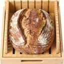 10.5" Bread Slicer for Sourdough - Bamboo Homemade Bread Cutter Guide with Crumb Tray