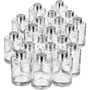 Set of 20 Reed Diffuser Bottles Empty Glass Diffuser Jars with Caps, 4 Inch High, 120ml Refillable Fragrance Essential Oil Container for Home Bathroom DIY Reed Sets