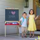 Melissa & Doug Deluxe Wooden Art Easel for Kids with Dry-Erase Board, Chalkboard & Drawing Paper Roller, Folding Double-Sided Toddler Easel, Preschool Learning Toys for Girls & Boys Ages 3+, 47" H x 27" W x 26" L
