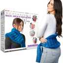 Purple Moon Collection - Wearable Heating Pad with Straps - Extra Large, Blue - Microwavable Heat Pack for Back, Neck, Shoulders Pain Relief - Moist Hot/Cold Therapy Body Wrap for Menstrual Cramps