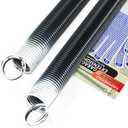 Pair of 110lb. Heavy Duty Garage Door Extension Springs Stretch Springs, 25" Long,Double Loop Ends, High Precision Electrophoresis Black Coated, MIN 16,000 Cycles, for 7ft High Garage Doors