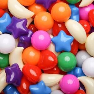 TRENDPLAY Bigger Star Ball Pit Balls 100-Piece Set: Vibrant Mix of Shapes -Larger Star Heart Shapes for Kids, Perfect for Parties, Playtime, Ranbow Colors