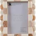 Handicrafts Home 4 by 6 Brown Picture Frame, Handmade Scallop pattern Bone inlay Photo Frame for Wall & Tabletop, Boho Farmhouse Vintage Home Decor, Gallery Wall & Desk Decor, Family Picture Frame