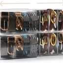 Clear Belt Organizer Extendable, 2 Pack Acrylic Belt Storage Holder with Adjustable Dividers, Belts Storage Container for Drawer and Closet Organization