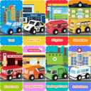 Toddler Car Toys, Toy Cars for Toddlers, Wooden Cars Toys for Toddler Boy, 22 PCS Cars and Trucks Toy Vehicles Set with Playmat, Storage Box, Wood Montessori Toys for Baby Birthday Gift
