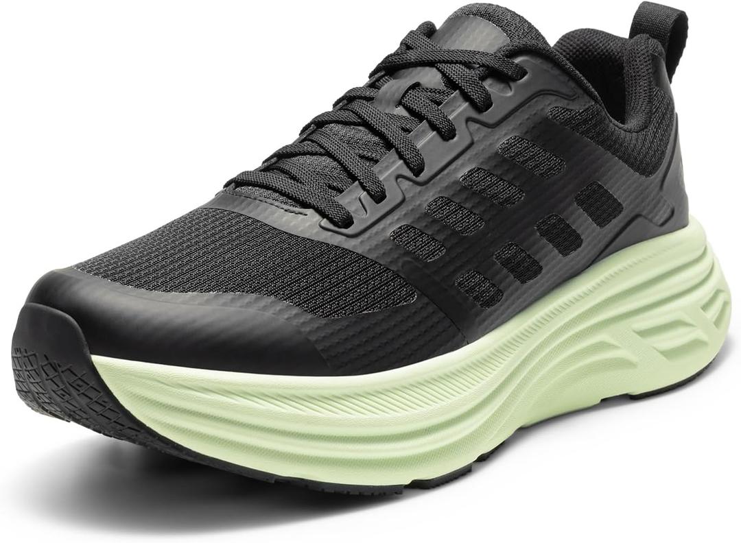 NORTIV 8 Men's Walking Running Tennis Cushioning Shoes ActiveFloat Non Slip Athletic Gym Workout Jogging Comfortable Sneakers (13, Black/Green)