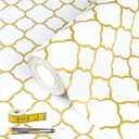 Shelf Liners for Kitchen Cabinets 23in x 20FT Non Adhesive Drawer Liner Gold Quatrefoil Thickened Shelf Liner Paper Strong Non-Slip Easy to Clean for Tool Box Refrigerator with Knife and Tape Measure, 23.6"W x 236.2"L