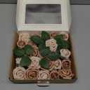 Ling's moment 1.5/2 inch Artificial Rose Taupe & Nude Buds and Petite Roses w/Stem 25pcs for DIY Wedding Boutonniere Corsages Bouquets Centerpieces Decorations