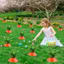 12 Set Easter Carrot Yard Decorations Plastic DIY Carrot Garden Stake Realistic Patio Lawn Carrots Sign for Home Spring Outdoor Decoration Easter Game Supplies