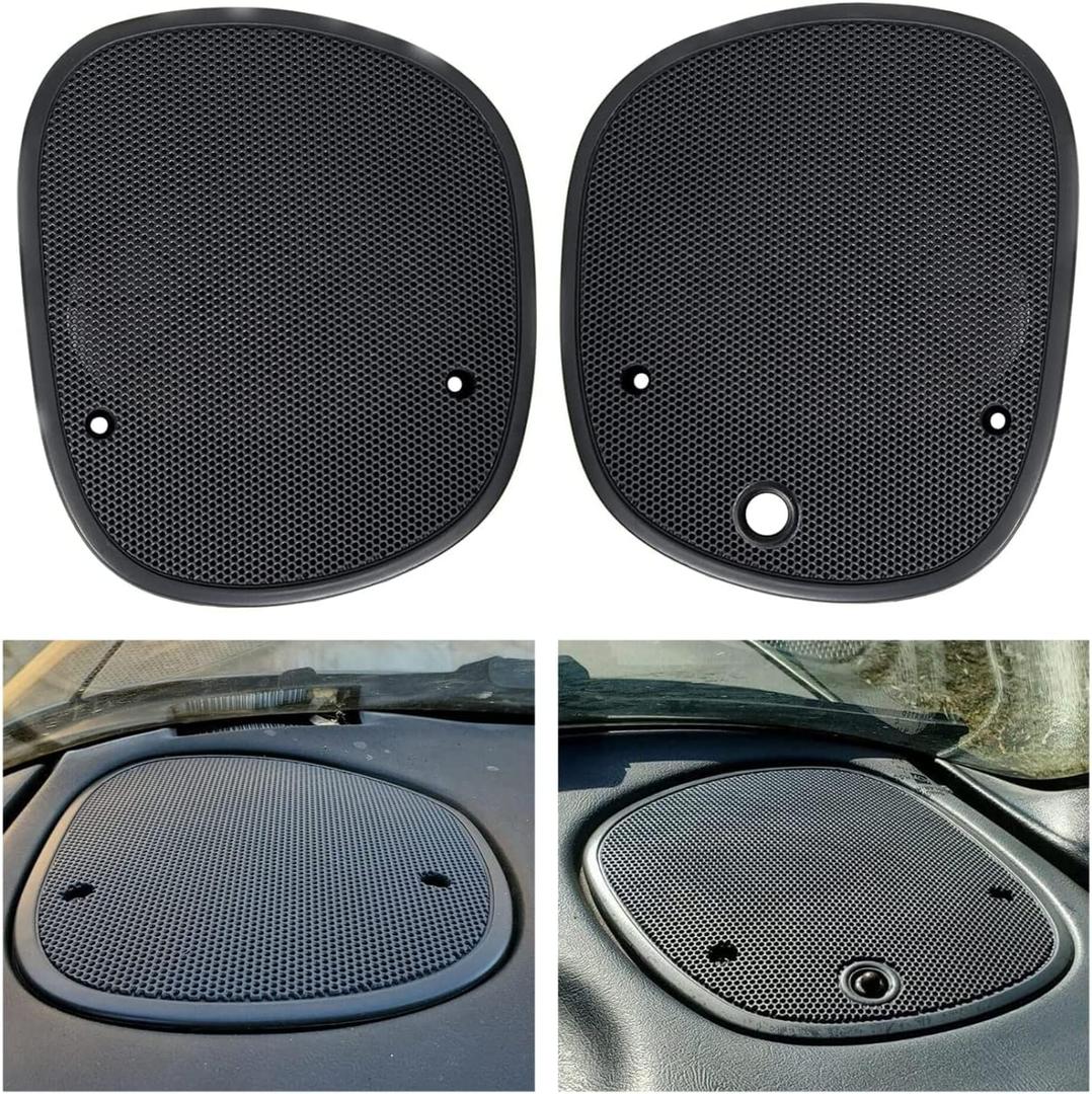 ECOTRIC Upper Dash Speaker Cover Grille Grill Compatible with 1998-2005 GMC Jimmy Sonoma Chevy Chevrolet S10 Blazer Bravada Replacement for Part Number 15046442 15046441 Dark Gray (LH&RH) - 2 Packages