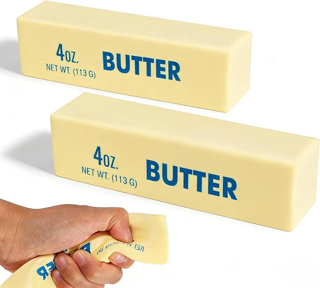 2-Pack Slow Rising Butter Squishy Toy, Scented Stress Balls for Calming & Relaxation, Soft Fidget Sensory Toy for Desk Decor & Party Favors, Great Gift for Adults & Kids