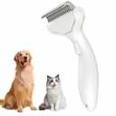 Undercoat Rake for Dogs & Cats, Deshedding Brush for Long haired Pets,Dog Brush for Shedding with Release Button,Best Cat Undercoat Brush&Deshedding Tool for Grooming (White)