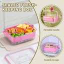 Divided Chilled Serving Tray for Parties,Ice Chilled Party Platter,Ice Serving Bowl with Lid and Handle,Charcuterie Serving Board,Cold Dish Dip for Fruit Seafood Vegetable Shrimp Cocktail Appetizer... (Pink)