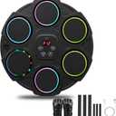 Music Boxing Machine for Adults, Wall Mounted Punching Trainer with Gloves, Wall Punching Machine with 12 Modes & Speeds, USB Charging Cable, LED Display Screen for Home Gym Workout, 16.3 x 16.9 x 2.8"