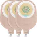 Carbou 15PCS One-Piece Urostomy Bag Drainable Pouches with Measure Card,Cutting Tool for Colostomy Ileostomy Stoma Care, Cut-to-Fit