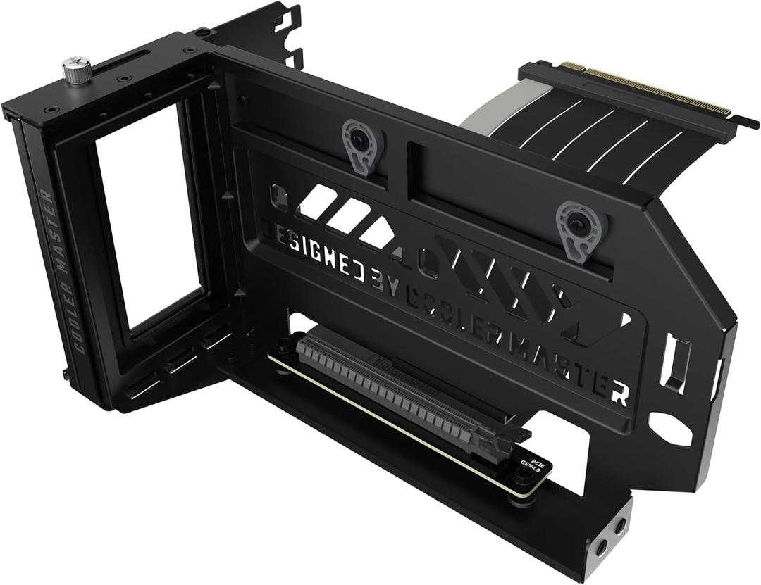 Cooler Master Vertical GPU Holder Kit V3, for E-ATX/ATX/mATX PC Case & PCI-E 4.0 Devices, Adjustable Modular Video Card Support, Thick SGCC Steel Bracket, 165 mm Riser Cable Included - Black