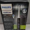 Philips Sonicare ProtectiveClean 5300 Rechargeable Electric Toothbrush, with Pressure Sensor, 3 Cleaning Modes, SmarTimer and QuadPacer, with 2 Bonus Brush Heads, Travel Case, Black, Model HX6423/34