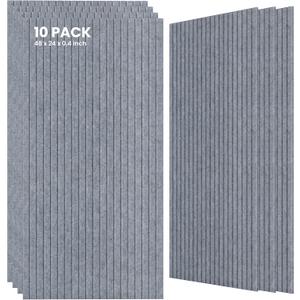 10 Pack Large Acoustic Panels,47.2 x 23.6 x 0.35 Inch Sound Proof Foam Panels for WallsPremium Noise Dampening Panels,Sound Panels for Media Room, Office and Studio,African Gray, 10 pcs - 47.2'' * 23.6''