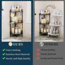Consumest Corner Shower Caddy Stand - 3 Tier Shower Organizer with Soap Holder, Tall Floor Corner Shelves Standing with Adjustable Feet & 4 Hooks, Storage Rack for Bathroom Black