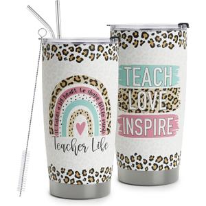 Leopard Print 20oz Stainless Steel Tumbler - Insulated, BPA-Free, Vacuum Sealed for Teacher or Any Occasion