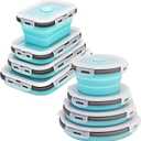 8 Collapsible Food Storage Containers, Silicone Collapsible Food Storage Containers, Collapsible Food Storage Silicone, Rv Collapsible Bowls, Collapsible Storage Containers for Food Camping