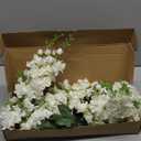 White Delphinium Artificial Flowers,8PCS Long Stem Silk Larkspur Flowers 33.5'' Faux Delphinium Stems for Tall Vase Home Wedding Table Decor(White)
