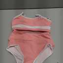 Haloumoning Girls Swimsuits Bikini Set Adjustable Straps Two Piece Color Block Girls' Swimwear with Chest Pad 5-14 Years (9-10 Years, Light Pink)