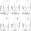 MaxGear 6 Pack Acrylic Brochure Holder, Trifold 4 inches Wide Plastic Literature Holder For Pamphlets, Flyers, Rack Cards, Wall Mount Clear Countertop Organizer Display Stand, Office or Home Use