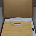 Bamboo File Organizer Box with Lid, Hanging File Storage Box with Handle suitable for Home Office Desk Banker Document Letter Size