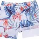 BRISIRA Boys Swim Trunks Bathing Suit Compression Boxer Brief Liner Swim Shorts Swimsuit Anti-Chafe Toddler Kids Youth Teen (7, Whitetropicalleaves)