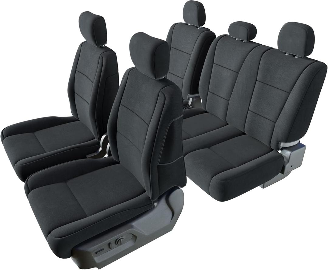 Neoprene Seat Covers for F-150 2015-2025, F250/F350 2017-2025 Trucks. Black Waterproof Front and Rear Full Seat Covers Protector.
