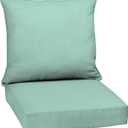 Arden Outdoor Deep Seat Cushion Set, 24 in x 24 in, Weather-Proof, Rain-Proof, Fade Resistant Patio Cushion for Chair, Sofa, and Couch Aqua Leala