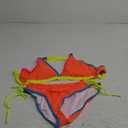 Blooming Jelly Women's Bikini Set Two Piece Swimsuit Triangle Top String Mid Rise Bottom Cheeky Bathing Suit (X-Large, Orange)