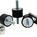 M8x23mm Rubber Studs Shock Absorber Anti-Vibration Isolator Mounts, 30x20mm Rubber Cylindrical Vibration Isolation Mount for Air Compressors Garage Motor Diesel Engines 4 PCS with 8PCS LockNuts