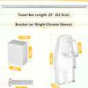 IWIWE 25" Long Chrome Framed Sliding Shower Door Towel Bar Kit - Clear Acrylic Brackets with Bright Chrome Sleeve, Replacement for Alumax/Basco Framed Sliding Glass Shower Door Towel Rod