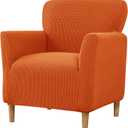 LiveGo Stretch Mid Century Modern Armchair Slipcover 1-Piece Jacquard Accent Chair Covers with Arms Soft Waterproof Chair Slipcovers for Living Room Furniture Protector Office Reception Reading