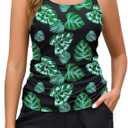 Century Star Two Piece Tankini Swimsuits for Women 2026 Tummy Control Bathing Suit with Shorts Athletic Side Pockets 2XL