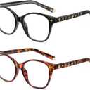 Bifocal Reading Glasses Women Cat Eye Blue Light Blocking Computer Reader Clear Top No Line Transition Ladies Eyewear (Black & Tortoise Gilding)