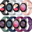 Maledan 8 Pack Band Compatible with Samsung Watch 7 6 5 4 40mm 44mm Bands, Galaxy Watch 5 Pro 45mm/Galaxy Watch 4 6 Classic 42mm 46mm 43mm 47mm/Watch 3, 20mm Soft Silicone Accessories Women Men, Large (Black/Gray/Pink/White/Blue/Plum/Fuchsia/Pine Green)