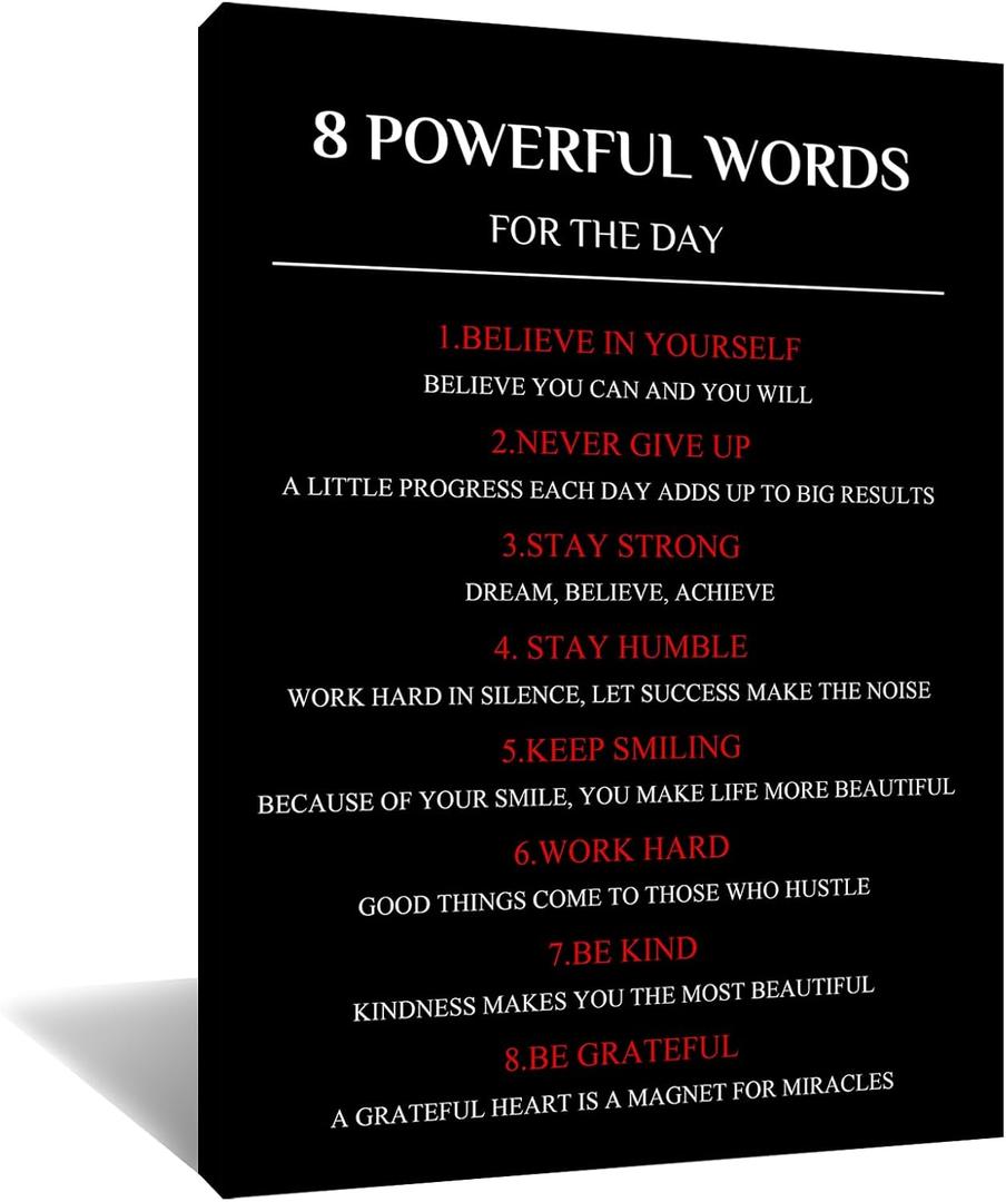 Motivational Wall Art Home Decor Inspirational Entrepreneur Quotes Canvas Poster Artwork Positive Sign Picture Print for Modern Living Room Office Reading Room Wooden Ready to Hang [18''Wx24''H]