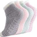 Breslatte Non Slip Hospital Socks with Grips for Women Grip Slipper Socks for Women Gifts (One Size, 4 Pairs 1)