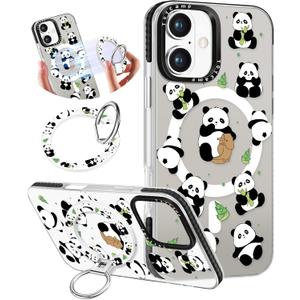 Toycamp for iPhone 16 Plus Case Compatible with Magsafe - Cute Design 360 Magnetic Ring Holder Stand Kickstand Funny Animal Girly Pretty Fashion TPU Phone Covers for Women Tenn Girls