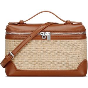 KKXIU Straw Crossbody Bags for Women,Top Handle Beach Bag & Clutch Raffia Summer Purse Shoulder Handbags with Adjustable Belt
