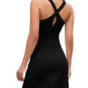 YIPINK Womens Tennis Dress with Built-in Shorts Square Neck Workout Athletic Golf Dress Black, S