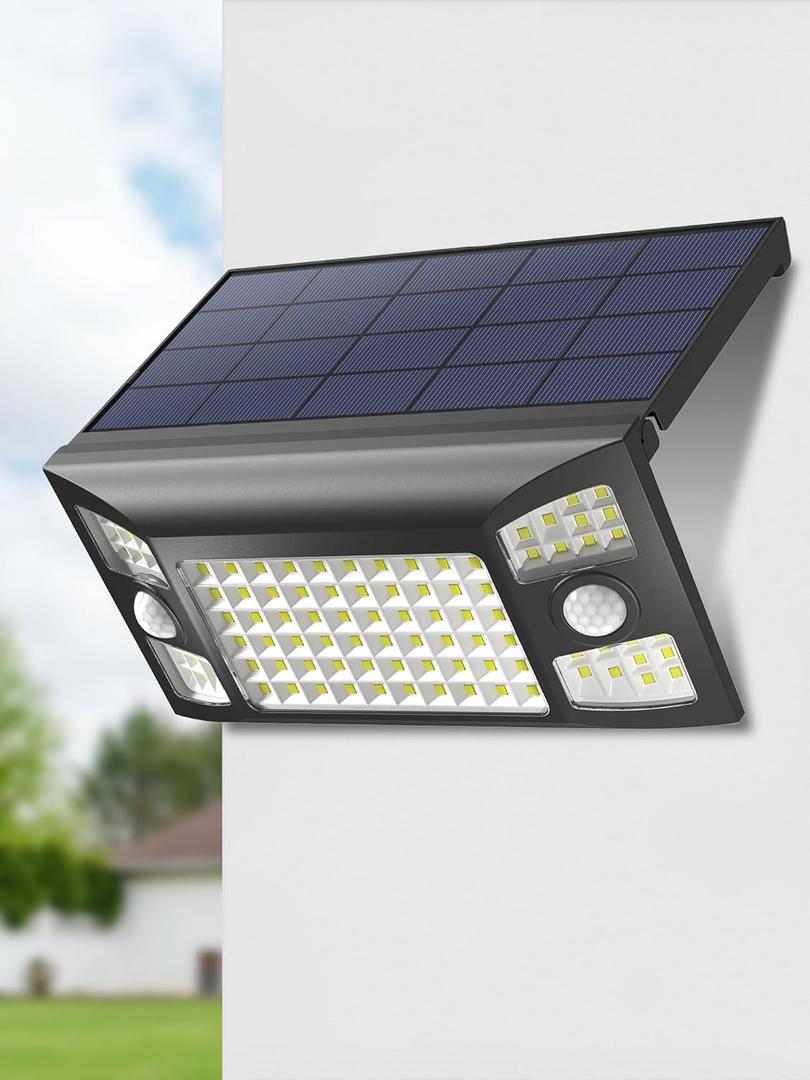 intelamp Solar Outdoor Lights Waterproof with Dual Sensors,1300LM Solar Flood Lights Outdoor Motion Sensor Security Lights 270 Wide Lighting Angle with 3 Modes for Garden Yard Patio (Foldable 1 Pack)