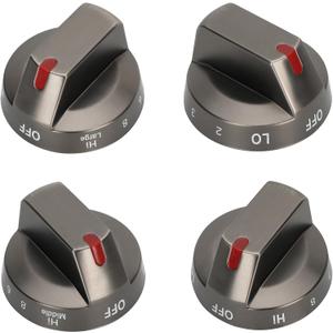 DG64-00975A (4PCS) Electric Range Knob, NE/NX9000t knob DG64-00975A 001, DG64-00975A 002 knobs Compatible with Samsung knobs NE/NX9000t, fit for Samsung Electric Stove/Oven Knobs Replacement