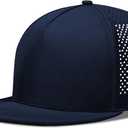 M/L/XL/XXL Oversize Flat Bill Baseball Cap for Men Women Quick Dry Snapback Hats Summer Mesh 5 Panel Cap (Blue, XXL)