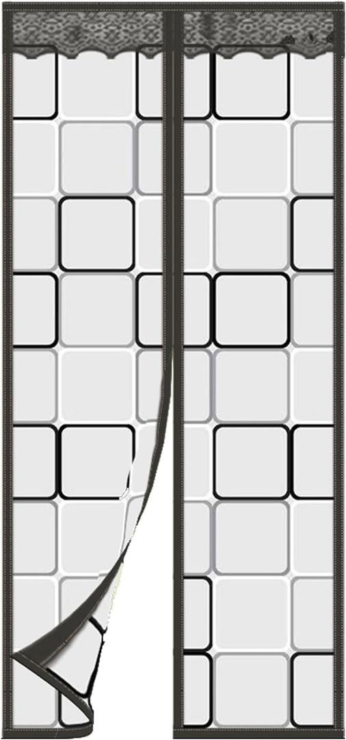 Insulated Door Curtain - 39x83 inch Magnetic Thermal and Insulation Self-Closing Privacy Door Cover Screen for Doorways Keep Draft Out for Air Conditioner, Heater Room, Living Room (White)