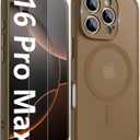 Innaght Magnetic for iPhone 16 Pro Max Case[Compatible with MagSafe][Camera Protection][2+Full Coverage Tempered Glass Screen Protector][Translucent Matte] Drop Protection Phone Case,6.9",Brown